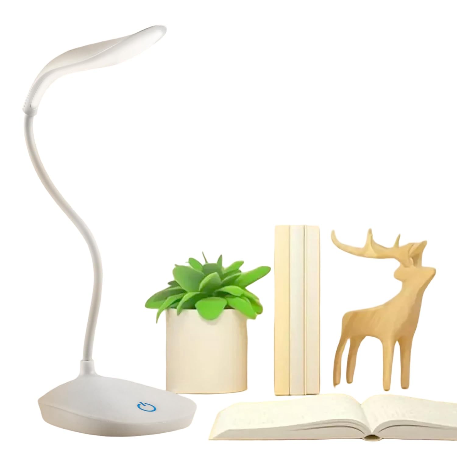 LED Study Lamp Rechargeable,Table Lamp for Study Room, Desk Lamp Light with 3 Brightness Levels,Portable USB Table Light,Study Table Lamp for Students,Reading & Work at Home,White-image-42