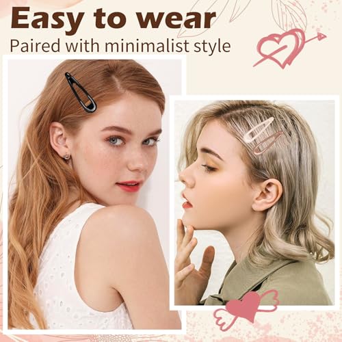 Barrettes à cheveux classiques en métal silicone avec étui - 5