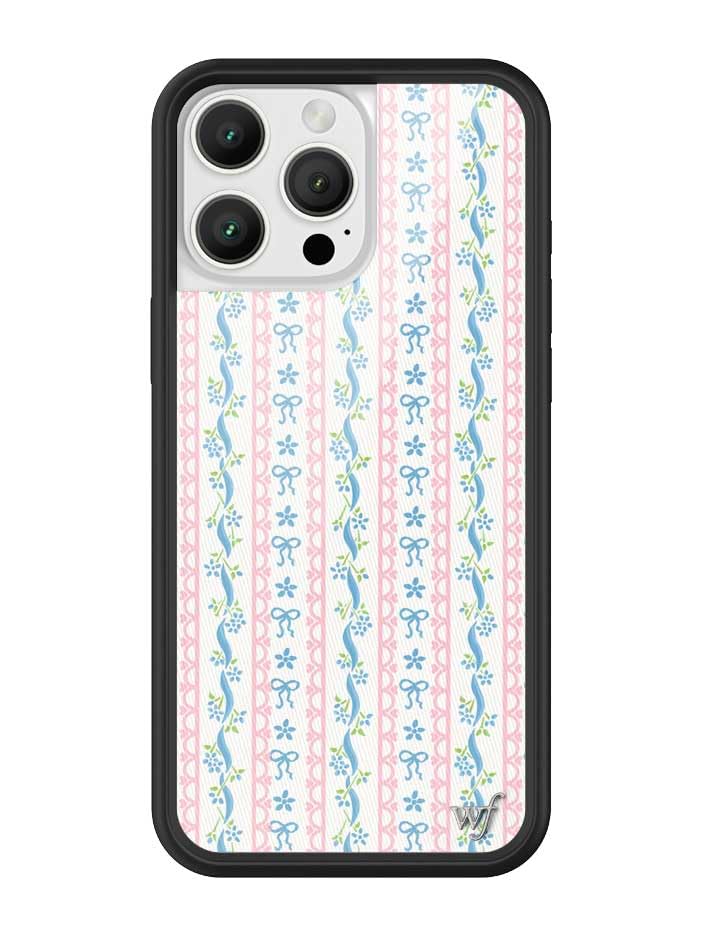 Image of Wildflower Cases - Compatible with iPhone 16 Pro Max | Protective Black Bumper, 6.5ft Drop Test Certified, Women Owned Small Business | Pink Blue Green Floral Hearts Aesthetic Trendy | Dollhouse