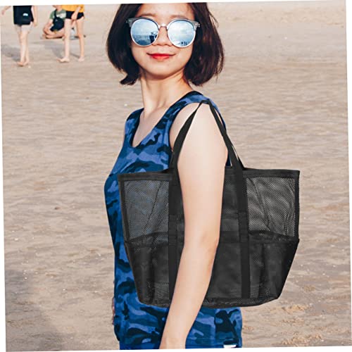 SAFIGLE Large Mesh Beach Bag with Zipper Pocket Portable Swim Tote for Women for Gym and Pool Spacious Sandproof Storage for Beach Essentials 6