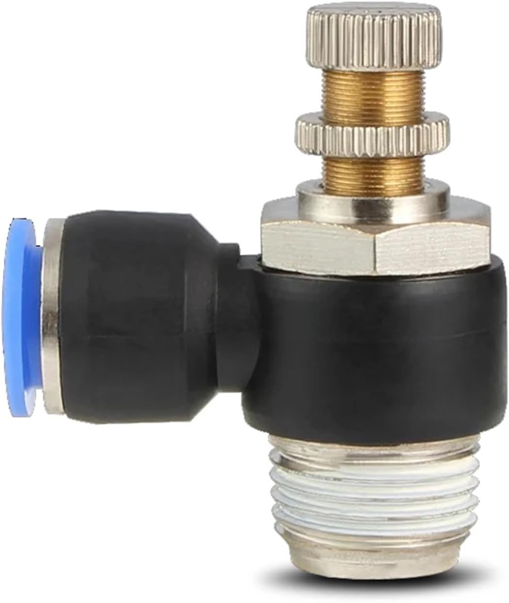 Connection Pneumatic Fitting SL 4 6 8 10 12mm Thread 1/8 1/4 3/8 1/2 Speed Regulating Valve Throttle 5Pcs(SL4-M5 (OD4MM-M5))