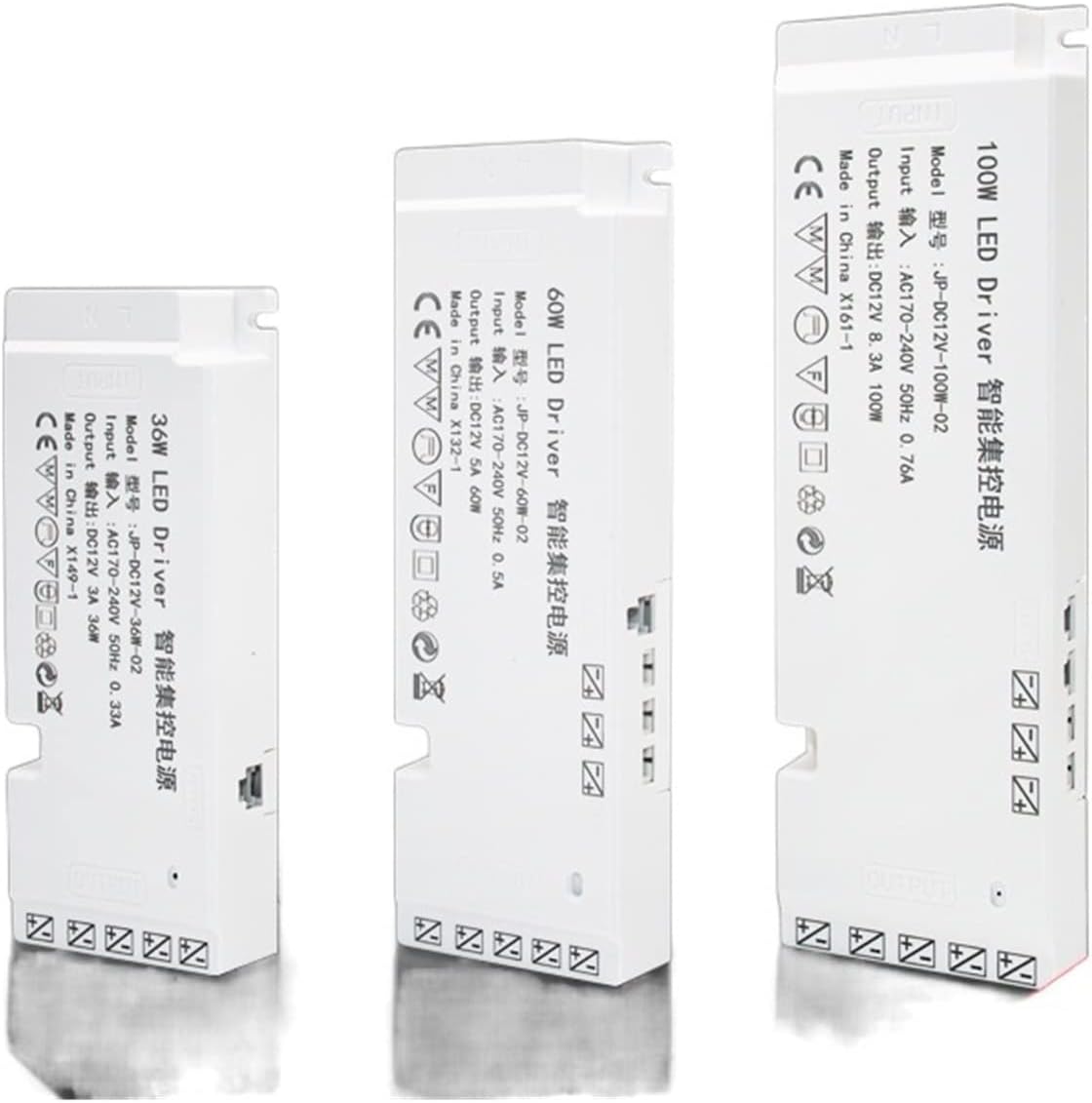 MeLphi Cabinet Wardrobe lamp Dedicated Constant Voltage Transformer 12V24V1.5A18W Constant Voltage LED lamp with Power Supply(02 1 100W Left Negative)