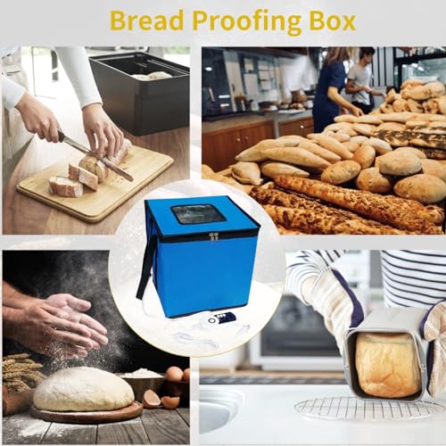 Miniatura 5 de Cloud Fire Caja De Fermentación Plegable, Ajuste De Temperatura, Con Tapa, Multifunción Extraíble Para El Hogar, Pan, Pizza, Yogur, Vino De Arroz Azul