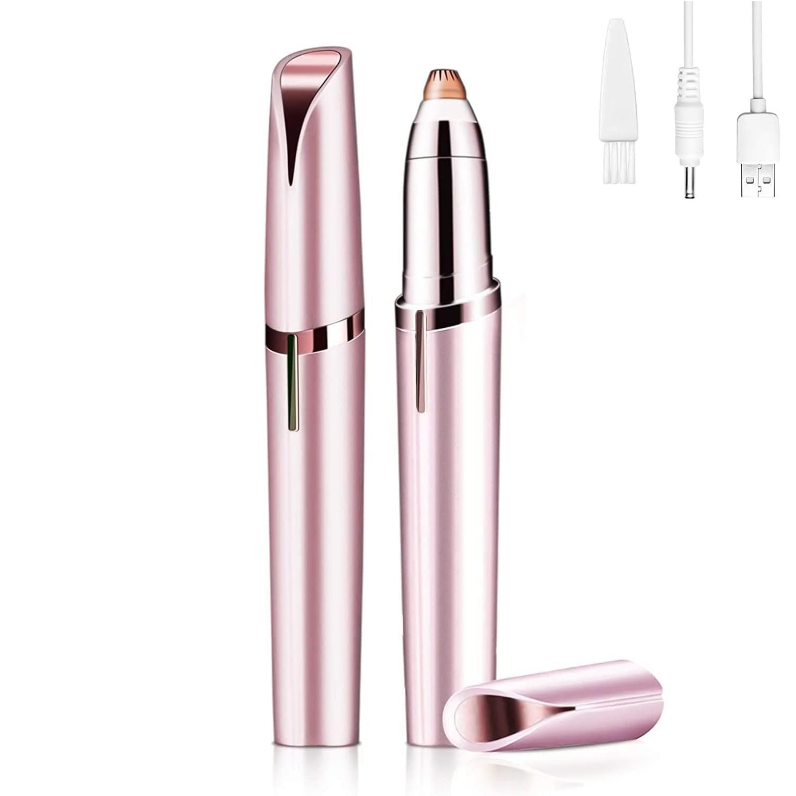Epilatore Donna, Rasoio Depilatore per Sopracciglia, Labbra, Corpo, Peli del Viso (Champagne Oro)
