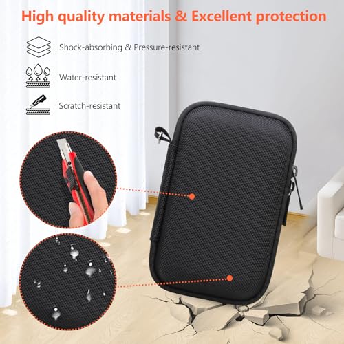 Image of Hard Travel Case for Sony ZV-1F / ZV-1 / ZV-1 II Digital Camera, Vlogger Camera Storage Holder Travel Bag with Zipper Mesh Pocket for Battery Pack, Charging Cable, USB Card, Orange
