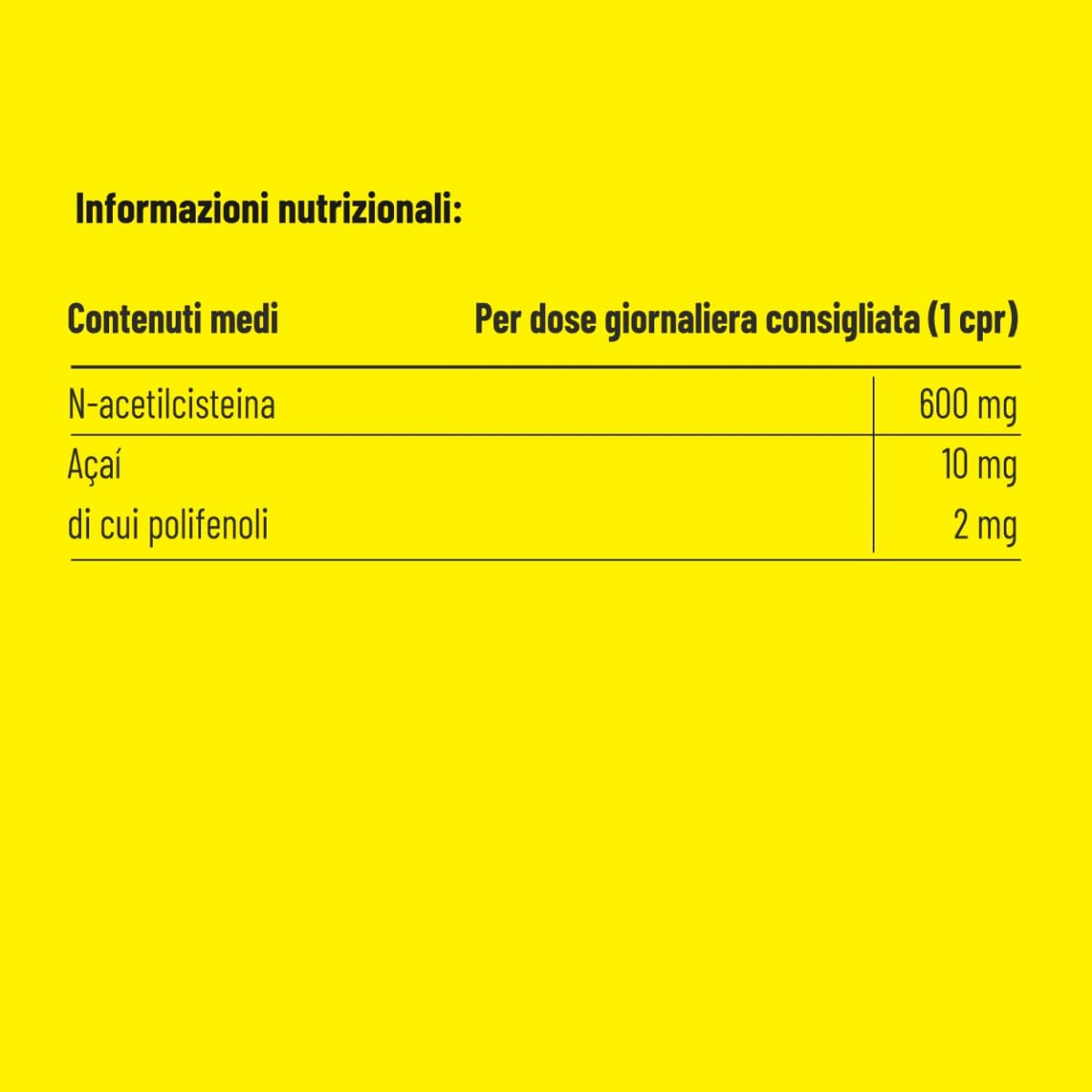 Proàction Nac 600-60 cpr Antiossidante naturale con Acaì. Senza Glutine e Senza Lattosio. Ideale per recupero muscolare