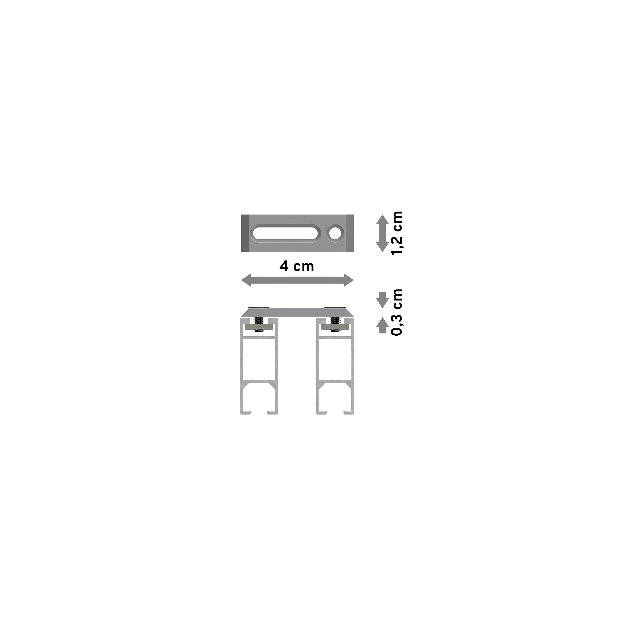 INTERDECO Innenlauf-Gardinenstange eckig 14 x 35 mm 2-läufig, kantige Innenlaufstange aus Metall, Edelstahl-Optik mit Chrom, zur Deckenmontage, Typ 10212817, 240 cm