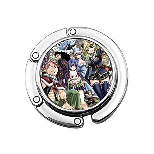Preisvergleich Produktbild Fairy Tail Faltbare Handtaschenhaken, 2er-Set Kleiderbügel klappbarer Tischaufhänger Halter Damen Taschenaufbewahrung