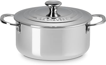 Le Creuset Shallow Casserole with Lid, 3-Ply Signature Stainless Steel,   20 cm, 3 L