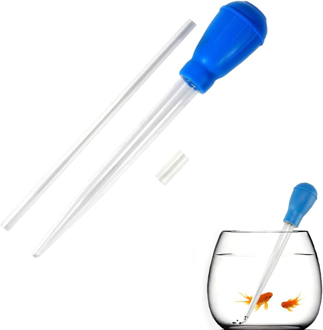 Pipette Aquarium Longue 30 Ml - 28 Cm - Pour Changement D'eau, Nourriture, Nettoyage - PVC Transparent