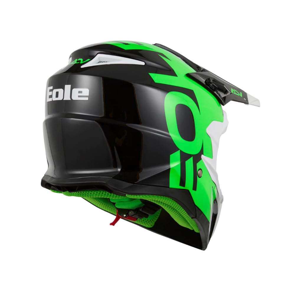 EOLE Casque Cross Advance Vert et Noir - Homologué ECE R 22.06 - L (59-60cm) - Coque ABS