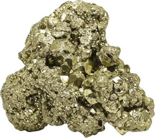 Natural Raw Pyrite Crystal Cluster Stone of Prosperity & Confidence Healing Crystal for Meditation Yoga Reiki Chakra Balancing & Home Office Decor Energy Manifestation Mineral