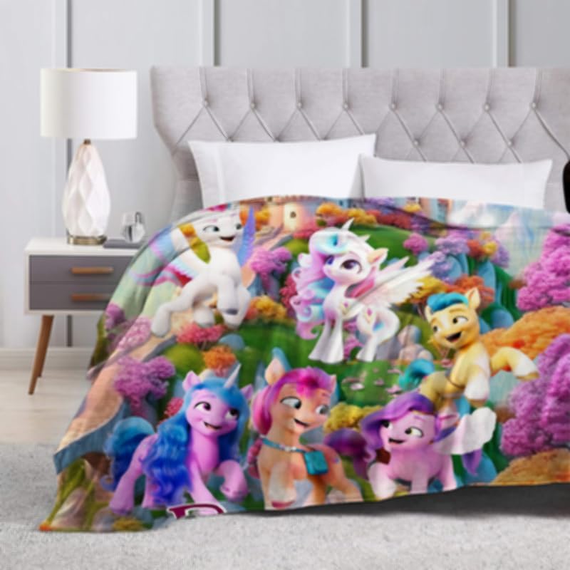 Miniatura 3 de Manta de forro polar de unicornio, 330 GSM, 60 x 80 pulgadas, suave, cálida y acogedora manta de franela para regalos de niñas y niños (peonía, 40 x