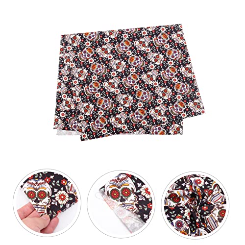 Tissu Halloween tête de mort imprimé pour patchwork et décoration créative - 4