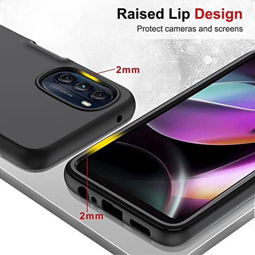 Leyi For Moto G 5G 2022 Phone Case: Motorola Moto G 5G 2022 Case With [2X Tempered Glass Screen Protector], Full-Body Shockproof Soft Silicone Protective Phone Case For Moto G 5G 2022 Xt2213, Black #TOP4