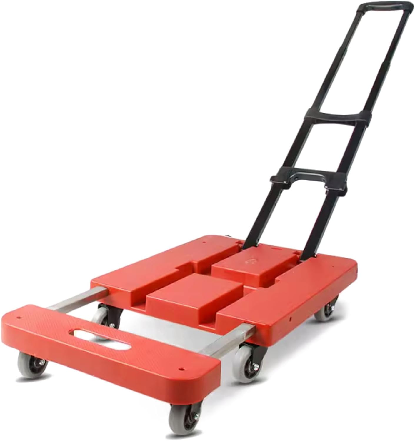 Portable Luggage Cart, Silent Handling Flatbed Truck, Foldable Hand-Pushed Small Trailer for Household Use