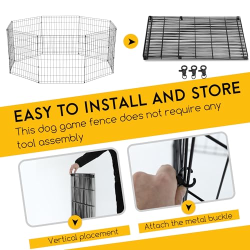 Image of FDW | Dog Playpen | 24 inch, 8 Panels | Heavy Duty Metal Pet Exercise Pen