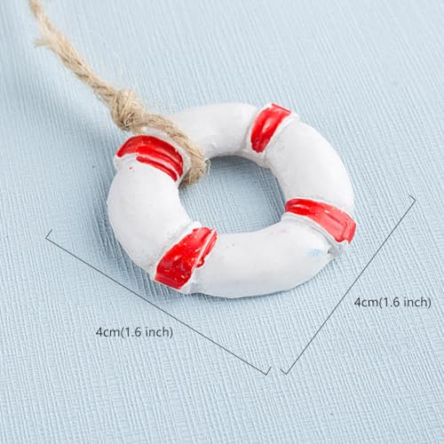 Image of Daimay 12PCS Resin Nautical Ornaments Miniature Beach Ornament Kits Mini Seaside Anchor Lifebuoy Fish Seastar Model Micro Landscape Scenery Decor Aquarium Terrariums Miniature Gardens