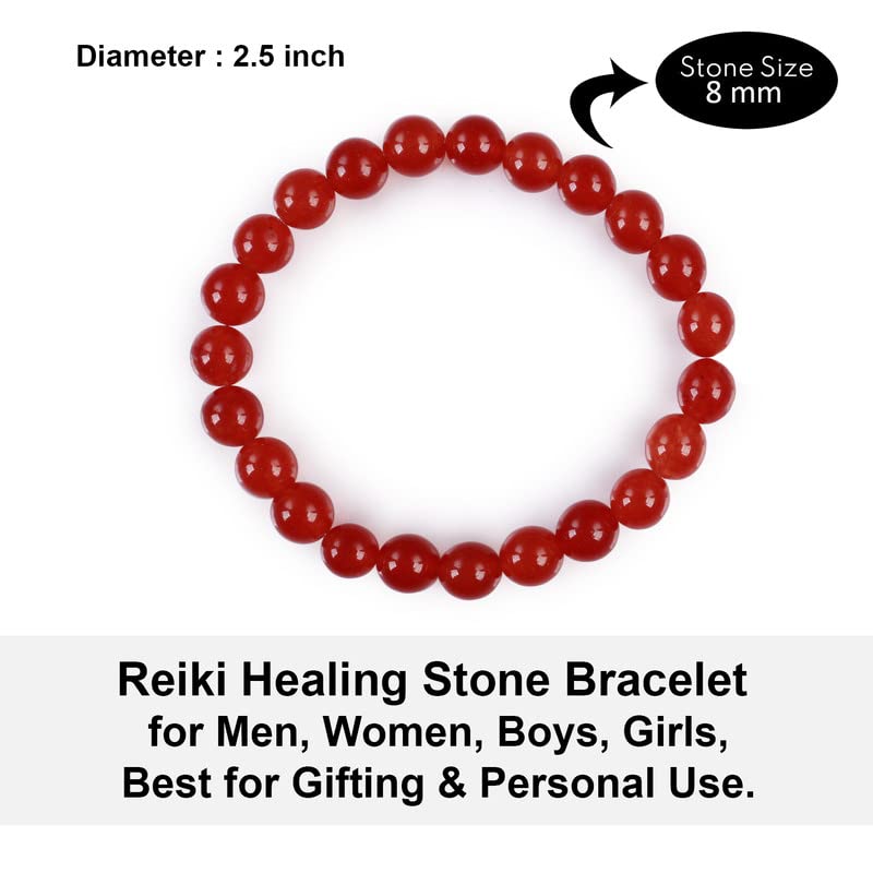 Buy SHRRIYA DIVINE Stone 8 mm Red Carnelian Charm Round Beads Reiki