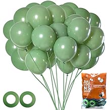 Jonhamwelbor Sage green Balloons Olive Green Eucalyptus Green 100 Pack 12 inch Matte Latex Helium Balloons for Birthday Baby Shower Retro Neutral Wedding Party Decorations