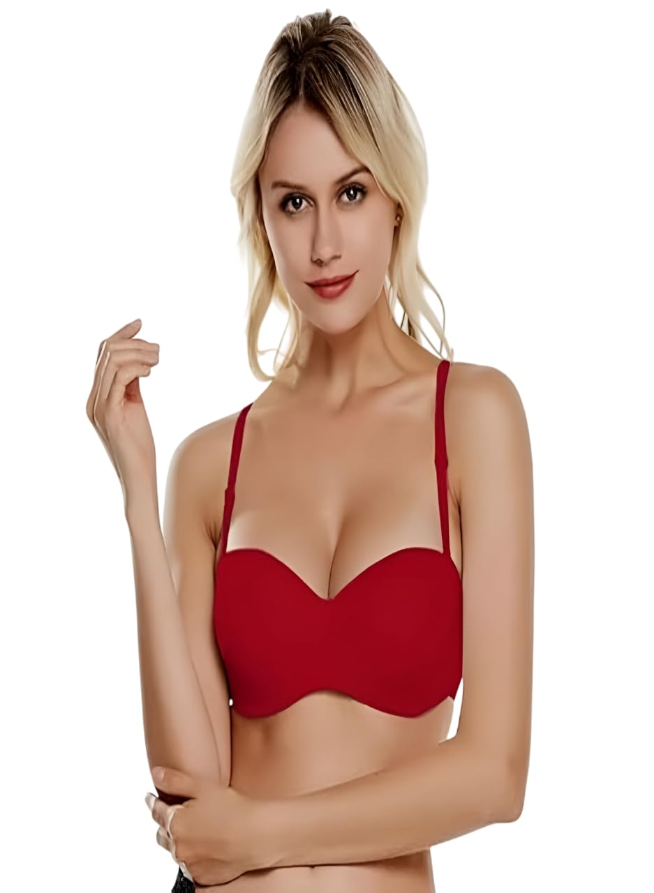 Women's Nylon-Spandex Blend Ultra-Comfort Seamless Push-Up Bra | Cotten Padded Bra-image-48