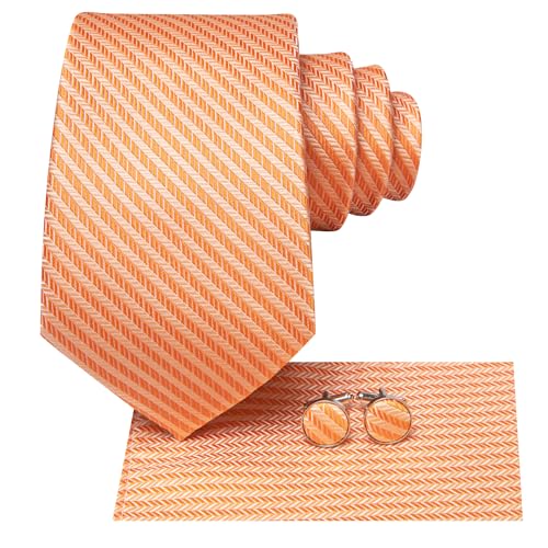 Image of Hi-Tie Men's Tie Sets Silk Paisley Striped Necktie Pocket Square Cuff-links Sets Wedding Business Holiday