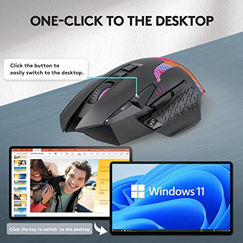 Nyiefada Rechargeable Wireless Bluetooth Mouse Ergonomic Rgb Design 3 Connectivity Modes,Multi-Button Shortcuts,5 Dpi Settings,Usb-C Charging For Laptop Pc Mac Windows Ipad #TOP4