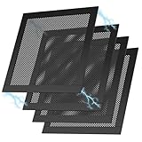 ATiC PC ケースファン 防塵グリル マグネット 120mm 4枚入り ファンケース ファン フィルター 防塵メッシュ 磁気吸着シャーシファン用 PVC素材 繰り返し使える Black