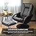 Best Choice Products Faux Leather Electric Massage Recliner w/Stool Footrest Ottoman, Remote Control, 5 Heat & Massage Modes, Side Pockets - Black