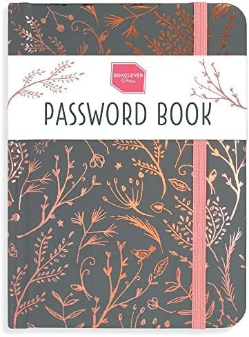 Boxclever Press Password Book with Alphabetical Tabs. Easy to Use Password Keeper Book for All Your Online Details. Untitled Password Book Small for Home or Office - 6 x 4.5''