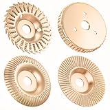 4 Stück Frässcheibe für Winkelschleifer Holz 125mm Winkelschleifer Mit 22,2 mm Holz Schleifscheibe Schleifscheiben zum Formen, SchleifenundSchneiden 125mm Holzschleifscheiben(Gold)