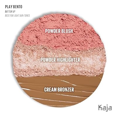 KAJA 3 Colors Palette - Play Bento_Butter Up | Powder Blusher, Highlighter, Cream Bronzer, Creamy Application, with Mango Seed Butter, Powdery Finish, Easy Finger Application, Lightweight Formula