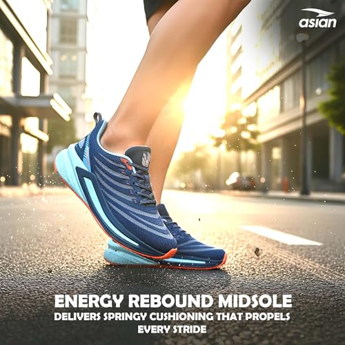 Image of ASIAN Powerplay-25 Men's Running Shoes | Knit Mesh Upper Lightweight Shoes | Memory Foam Technology | Premium Athletic Sneakers for Sports & Gym