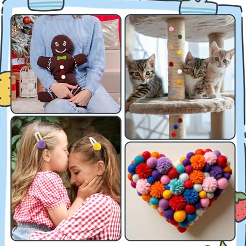 GHVACZS Filzkugeln Set 55-tlg mit Puppenaugen und Kleber – Bild 6