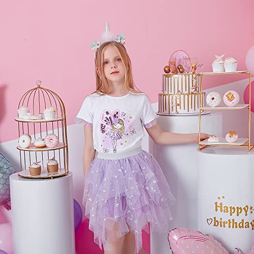 Dxton Kids Baby Girls Tutu Toddler Rainbow Flower Tulle Skirt Sk212 4T #TOP7