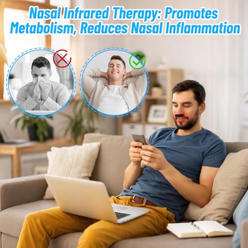 Red Light Nasal Therapy Device - Nasal Red Light Therapy Relief Treatment, Infrared Irrigation Nose Sinusitis, Sinus No More Colds, Soothing Instrument, Nose Rhinitis Device - Image 7