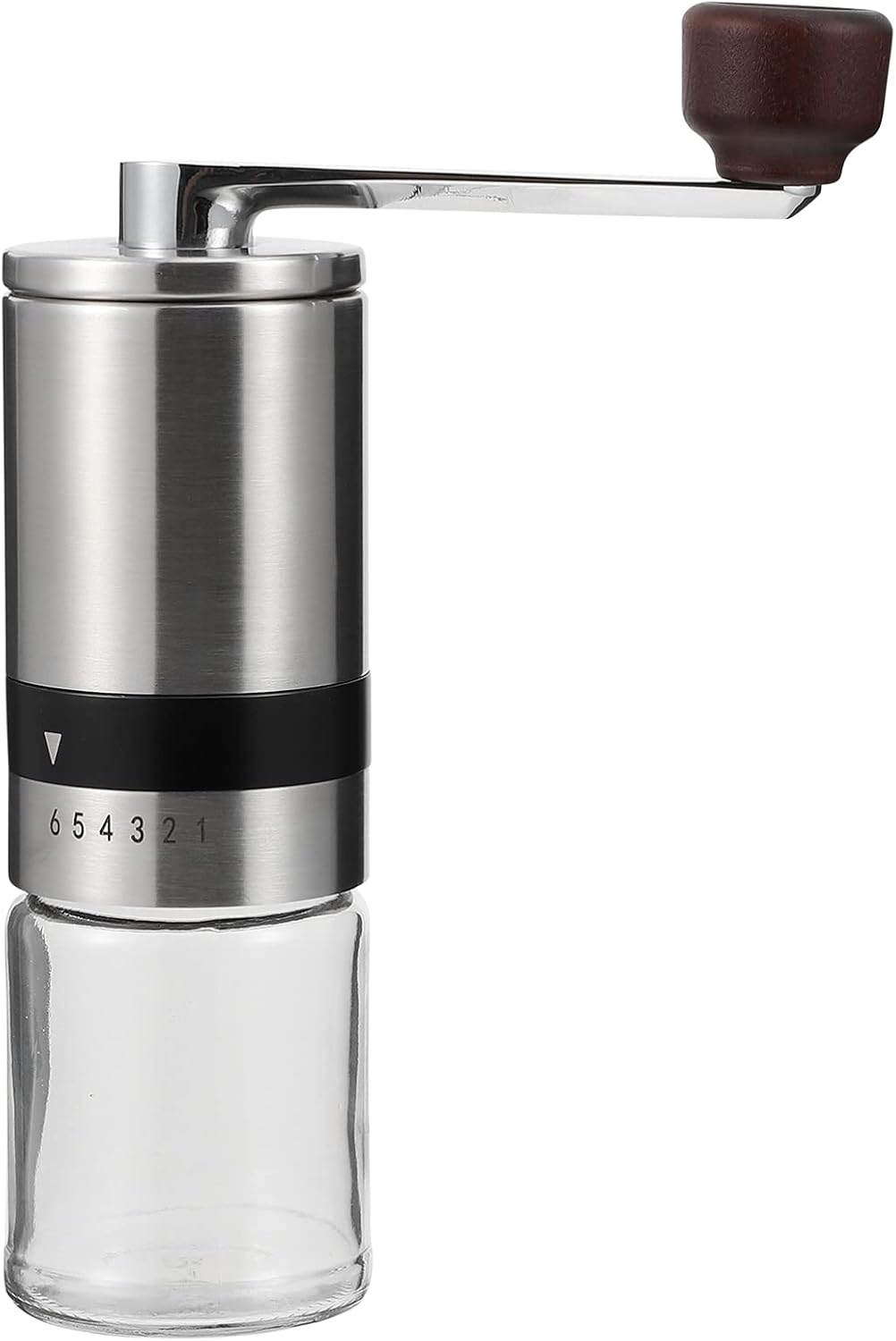 PRETYZOOM Manual Coffee Grinder with Grind Settings Portable Hand Crank Bean Mill for Home Office Travel and Camping Easy to Clean Removable Components Design