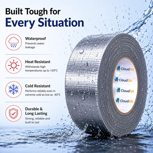 Image of Duct Tape 48mm x 50 Meter Grey | Heavy Duty Waterproof Adhesive Tape for HVAC Duct Sealing, Repair, Packing, Craft & Multi-Purpose Use | Strong Adhesion Pack of 1