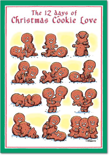 12 Days of Xmas - 12 Naughty Christmas Cookie Note Cards with Envelopes