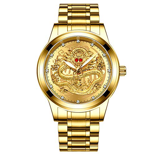 feeilty Relojes para Hombre Impermeable del Acero Inoxidable Banda De Negocio Regalos De La Joyería Casual para El Día del Padre