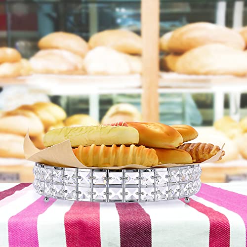 Bstkey 12 Inch Silver Round Cake Stand With Crystal Beads Decor, Cookies Fruit Serving Tray Display Tray, Metal Cupcake Stand Dessert Stand For Wedding Birthday Party Supplies Centerpiece #TOP7