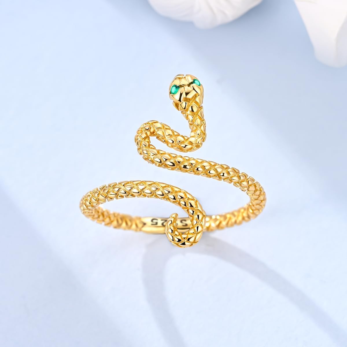 925 Sterling Silver Adjustable Open Rings for Women with Snake, Evil Eye or Bee Designs, Dainty Stackable Thumb Finger Rings, Gold Silver Ring Jewelry Gift for Mujer, Size 6-9