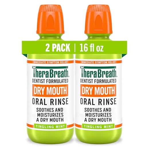 TheraBreath Dry Mouth Dentist Recommended Oral Rinse, Tingling Mint, 16 Ounce (Pack Of 2)