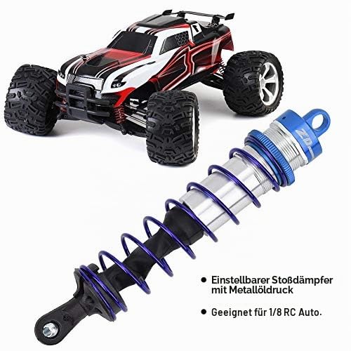 Tbest RC Car Stoßdämpfer 1/8, 4 Stück Metallöldruck Einstellbar Stoßdämpfer Vorne Stoßdämpfer Hinten für 1/8 RC Car
