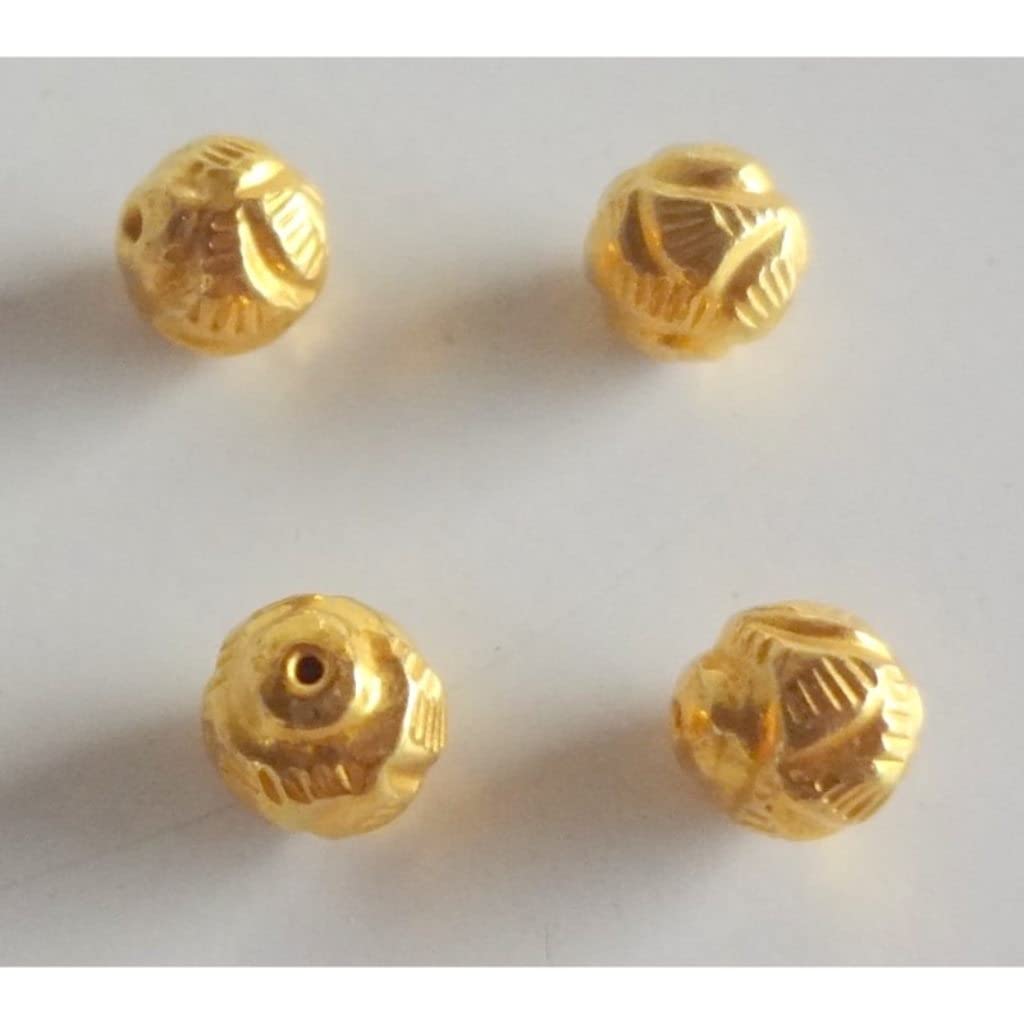 Solidne 22-karatowe/18-karatowe żółte złoto 6 MM 24 Sztuki Antyczna runda Koraliki Do spersonalizowanej biżuterii i personalizacji biżuterii