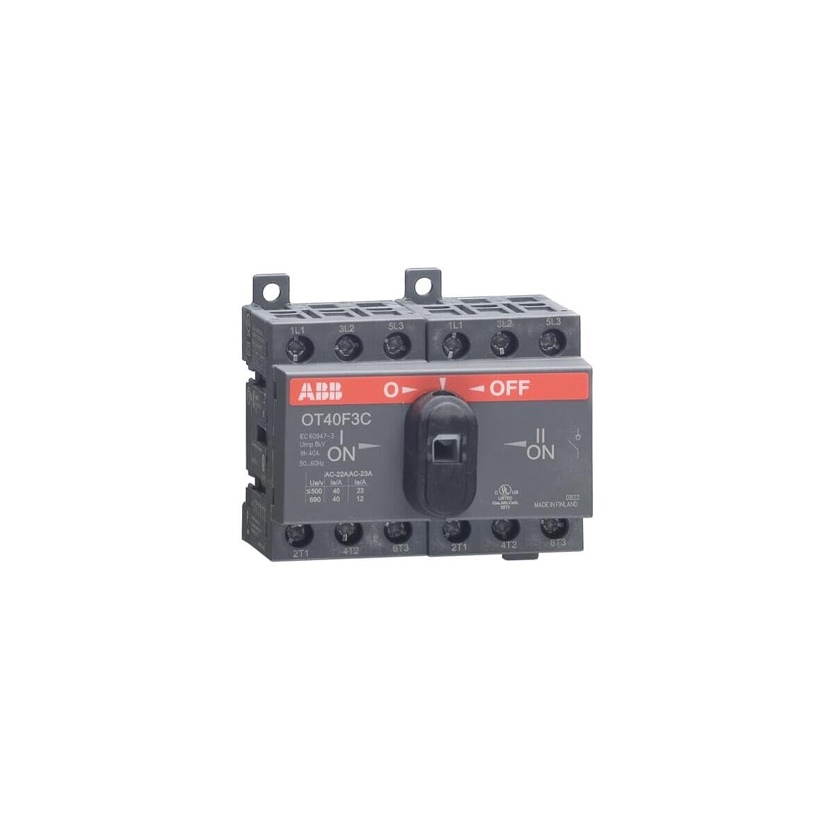 Abb-​entrelec ot40f3c - Interruptor conmutador ot40f3 contactos montaje sobre perfil din