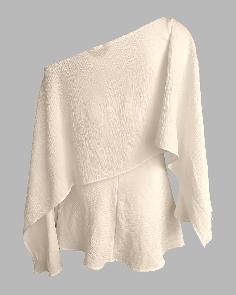 CHICME Completo estivo da donna in 3 pezzi, con spalle scoperte, maniche a pipistrello, con fascia e skorts, abbigliamento casual per le vacanze