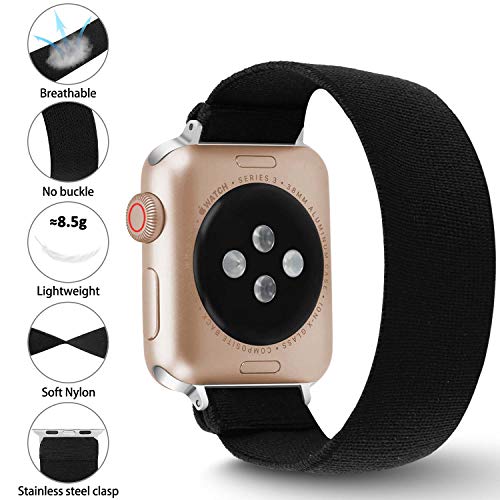 TopPerfekt Elastische band compatibel met Apple Watch,Geschikt voor iwatch Series SE/7/6/5/4/3/2/1 zachte elastische… - Image 5