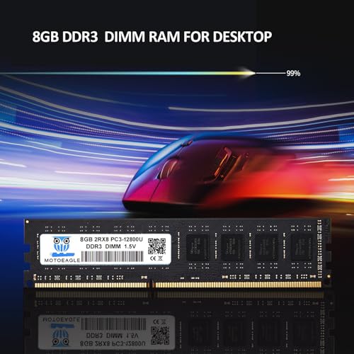 Image of 8GB DDR3 1600MHz PC3-12800U-11 Non ECC Unbuffered 1.5V 2Rx8 Dual Rank 240 Pin UDIMM Desktop Memory RAM Module Upgrade