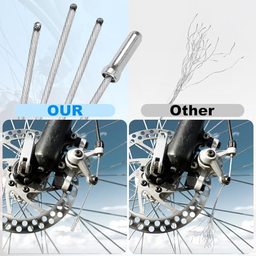 Uordirya 6 Pcs Premium Bike Cable Kits -4 Pcs Bicycle Brake Cable and 2 Pcs Bike Shifter Cable. Professional Bicycle Parts For MTB, 18 Pcs End Caps,Tubes and O-rings. - Thumbnail 5